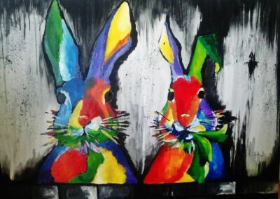 Rabbits_kaniner_Farver_Colours_Art_Kunst_Dyr_Animalart