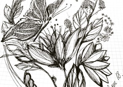 flowers_blomster_blomstertegning_flowerdrawing_black_kuglepenstegning_mønster